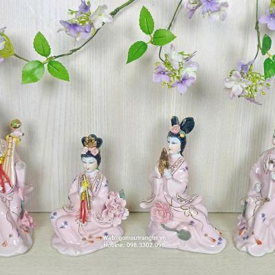 TƯỢNG SỨ TỨ CẦM MEN HỒNG